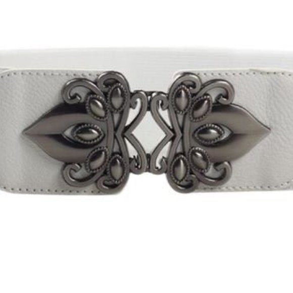Waist Gothic Floral belt Silver/White - Picture 2 of 7